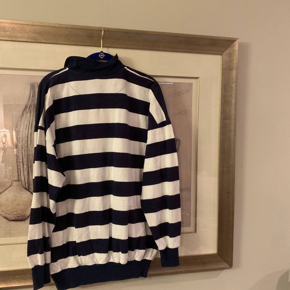 Neiman Marcus Navy and White Striped Sweatshirt - Picture 2 of 10